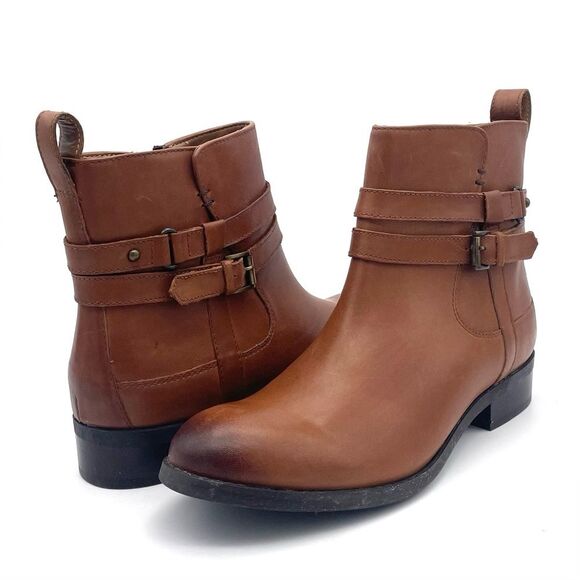 NWT Clarks Artisan Pita Austin Booties in Dark Tan Leather Women’s Size 8 NEW - Picture 3 of 15